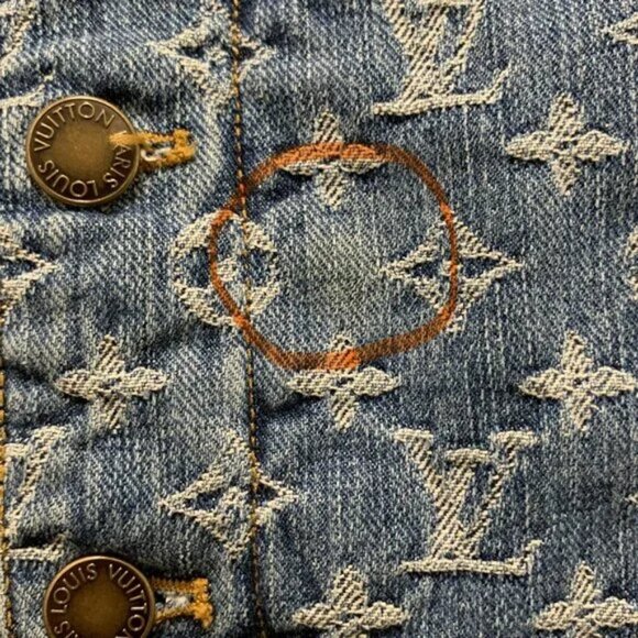 READ DESCRIPTION Louis Vuitton Denim Monogram Skirt Size 36 USED Authentic - Picture 8 of 11